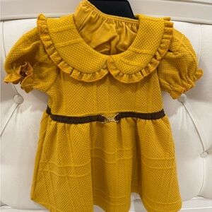 Janie and Jack Mustard Yellow Baby Dress
